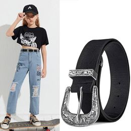 Belts Leather Belt Girls Retro Fashion Casual Luxury All-match Jeans High Quality Girdle Gothic Korean InsBelts