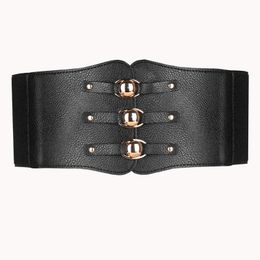 Belts Female Retro Fashion Wide Waist Buttoned Jeans Formal Suit Genuine Leather Luxury High Quality Top Designer Brand Women's BeltBelt