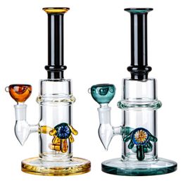 Heady Glass Bongs 10 Inch 14mm Female Joint Straight Tube Hookahs Showerhead Perc Water Pipes Thick Oil Dab Rigs With Bowl