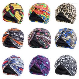 Beanie/Skull Caps Trendy Bohemia Forehead Cross Turban Hat Cotton Print Muslim Women Head Scarf Inner For Hijab Arab Wrap Cap Pros22