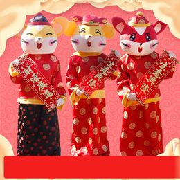 New Year MOUSE Cartoon Mascot Costume Red Fancy Carnival Dress Animal Mascot Apparel