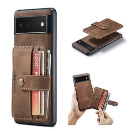 Shockproof PU Leather ID Credit Card Holder Slots Wallet Cases For Google Pixel 7 Pro 6 5A 5G Flip Bag Pockets Cover