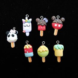Cancamini di gelato Kawaii Pendenti in resina back -capochon per gioielli che producono braccialetti per le orecchini.