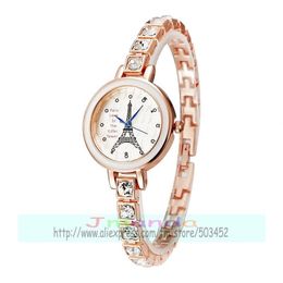 100pcs/lot JW-3605 fashion new arrival lady bracelet watch wrap quartz elegance watch for woman eiffel tower watch with crystal T200420