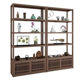 Living room shelf tea cabinet studio study storage display Bogu shelf Furniture Antique Design Bookcase