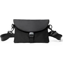 Mens Shoulder bags single sling backpacks Day Packs Chest bags Black Simple Zipper Crossbody bag Men purse Oxford waterproof