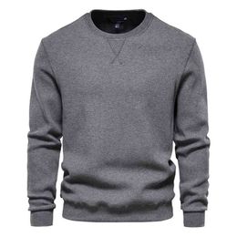 AIOPESON Cotton O-neck Sweatshirts Men Casual Solid Colour Pullover Hoodies Men Autumn Fashion Simple Brand Man Sweatshirt 210924