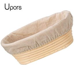 UPORS Natural Rattan Proofing Basket Oval Wicker Dough Fermentation Sourdough Banneton Bread Y200612