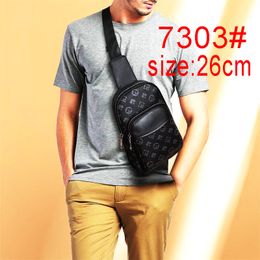 Fashion Men Handbag Cross body 7303 Backpack Shoulder bags satchels Messenger bags Black grid Designer Purse Mobile phone storage mens chest bag Man Handbags