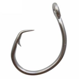 50pcs 39960 Stainless Steel White Offset Tuna Circle Bait Fishing Hook Size 8/0 9/0 10/0 11/0 12/0 13/0 14/0 15/0 220812