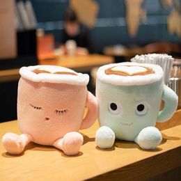 20/30CM Cute Matcha Latte Coffee Cup Shaped Toys Pillow Real-life Green Tea Stuffed Soft Plush Toys Dolls LA394