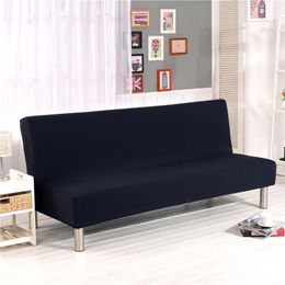 Solid Colour Stretch Without Armrest Sofa Bed Cover All inclusive Folding Towel Couch Protector Slipcover 220615