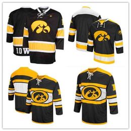 Nivip Customized Iowa Hawkeyes NCAA College Jerseys Men's Custom Any Name Any Number Good Quality Ice Hockey Cheap Jersey S-4XL