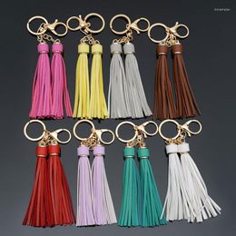 Keychains Leather Tassel Keychain DIY Garments Decorative Accessories Woman Bag Car Fringe Pendants Jewelry Gift Miri22
