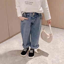 Girls Jeans Solid Color Toddler Girl Jeans Casual Style Jeans Baby Girl Spring Autumn Kid Clothes 210412