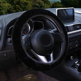 Steering Wheel Covers 3Pcs Set Cover Kit Plush Decoration Handbrake &Gear Knob Velveteen