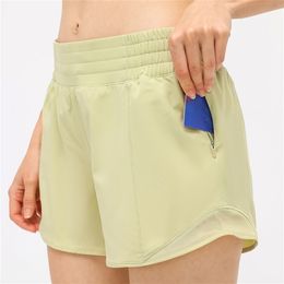 NWT Tummy Control Yoga Shorts for Women Workout Running Sports Shorts Side Zipper Pocket Lightweight Breathable Short 220802