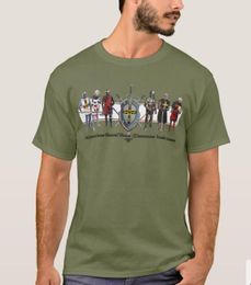 Men's T-Shirts Knights Templer Graphic With The Shield And Swords T-Shirt. Summer Cotton Short Sleeve O-Neck Mens T Shirt S-3XL