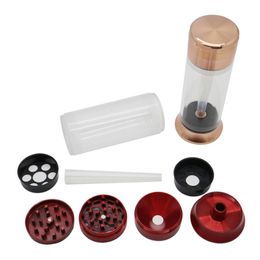 Dry Herb Tobacco Grinder 52mm Sealed Storage Tank Jars Zinc and Plastic grinders with handle