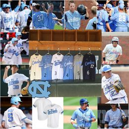 2022 NCAA Custom UNC North Carolina Tar Heels Stitched Baseball Jersey 20 Alex Ritzer 23 Alberto Osuna 6 Tyler Causey 11 Reece Holbrook 40 Angel Zarate Vance Honeycutt