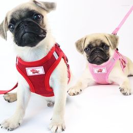 Windproof Breathable Pet Dog Vest Harness For Small Medium Dogs Walking Travel Puppy Set Hurting Without Leads Pug Leash Collars & Leashes