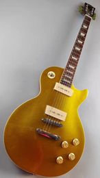 Electric guitar, gold, mahogany body, rosewood fingerboard, sold in stock
