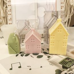 3D Small House Villa Wooden Silicone Mould Aromatherapy Candle DIY Plastic Nordic Simple Home Crafts Ornaments 220721