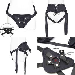 Nxy Sm Bondage Camatech Lace Strap on Dildo Strapon Penis Pants with O ring Adjustable Corset Style Harness Accessories Lesbian Sex Toy 220426