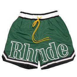 designer men RH limited rhude shorts summer swim short knee length hip hop high street sports training beach pants mens elastic waist high quality 13