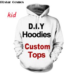 PLstar Cosmos DIY boy girl personalized full print 3d hoodies kids pullover sweatshirt customize Plus size S 5XL 220713