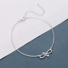 Link Chain LUTAKU Stainless Steel Women Bracelets Rose Gold Adjustable Infinity With Arrow Charm Everyday Gifts For Girls Fawn22