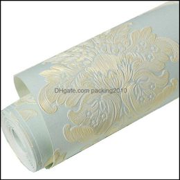 Wallpapers Home Decor Garden Modern 3D Abstract Damask Embossed Wallpaper Roll Living Room Bedroom Wall Erings Floral Luxury Drop Delivery