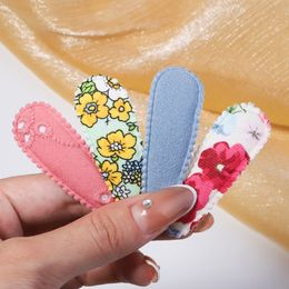 6pc 2" Basic Snap Baby Hair Drop Clips Cotton Floral Printing Hair Clamp Pins Plaid Lace Embroidery Hairpins BB Barrette Girls