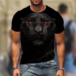 Animal Graphic Men's T-Shirt Fierce Tiger 3D T-Shirts Summer Casual Short Sleeve -Selling Fashion Tops High Street Streetwear 220323