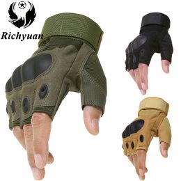Táctico camuflaje militar guantes europeo contra media dedos 
