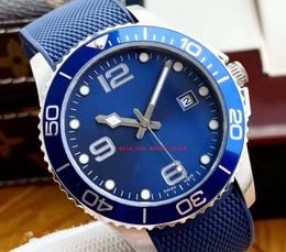 Topselling super styles Concas men Wristwatches 40MM blue dial Ceramic Asia 2813 Movement Auto Date rubber strap top quality Mechanical Automatic Men's watch