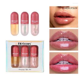Lip Gloss 3pcs/set Plumper Glossy Oil Sexy Shimmer Moisturizing Repair Lips Skin Jelly Care Cosmetics TSLM1 Kyle22