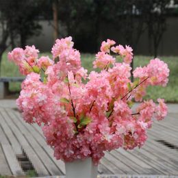 Decorative Flowers & Wreaths CM Long Four Branches Each Bouquet Simulation Cherry Blossom White And Pink Colour For Home Wedding Party Decora