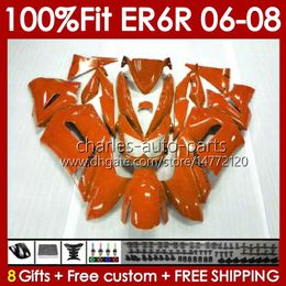 OEM Fairings Kit For KAWASAKI NINJA ER6 650 R ER 6 F 650R ER6F 06 07 08 Body 139No.87 650-R ER 6F ER-6F 2006 2007 2008 650R-ER6F 06-08 Injection Mould Bodywork glossy orange