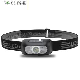 New dlamp Body Motion Sensor Headlight Mini Rechargeable LED Head Camping Flashlight Head Light Torch Lamp With USB