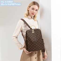 Whole factory women shoulder bags 2 styles of large-capacity vertical printed backpack street trend contrast leather handbag s240P
