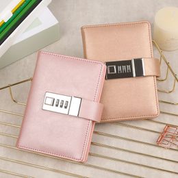 Small Notepad A7 Notebook Journal with Lock Line Diary Agenda Planner Stationery Organiser Office School Sketchbook Note Book 220401