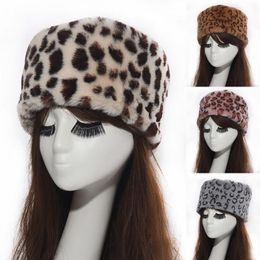 Berets Women Hats Lady Russian Thick Fluffy Faux Fur Hat Headbands Winter Ski Female Headband Autumn