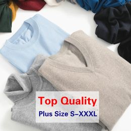 New Wool Pure Cashmere Sweater Men Sweaters Autumn And Winter V Neck Pull Soft Casual Man Sweaters S-XXXL L220801