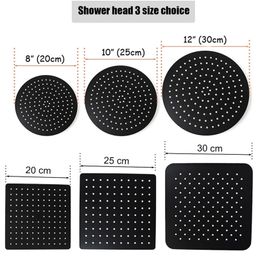 Stainless steel Black Bathroom Ultrathin 2 mm Rain Shower Head 8/10/12 Inch Wall & Ceiling Square & Round Rainfall Shower head 200925