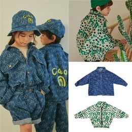 Kids Jacket Limt Atumn Winter Boys Girls Letter Denim Coat Baby Child Outwear Clothes Fashion Sport LJ201130