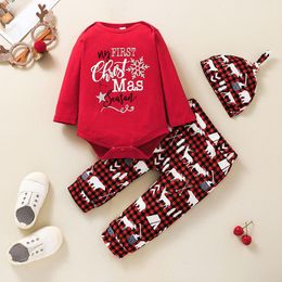 Recién Nacido Bebé Infantil Mi Primera Navidad Navidad Pijamas Romper Jumpsuit Traje Set 