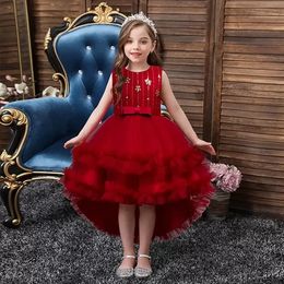 Cute Girls' Dress Elegant Princess Children Party Dress Wedding Gown Kids Dresses for Girls Birthday Party Dress Wear FS7804 0725