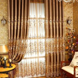 Curtain & Drapes Blackout Modern European Style Living Room Set Luxury Embroidered Chenille Hollowed-out Shading Finished Custom BedroomCurt