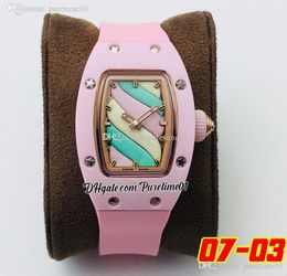 OXF Candy Miyota 6T51 Automatic Womens Ladies Watch Marshmallow BonBon Collection Pink Ceramic Case Rubber Strap 6 Styles Puretime01 0703b2